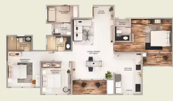 Featured Image of Sattva Lago 3.5 BHK Floor Plan