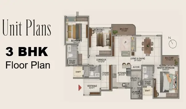 Featured Image of Sattva Lago 3 BHK Floor Plan